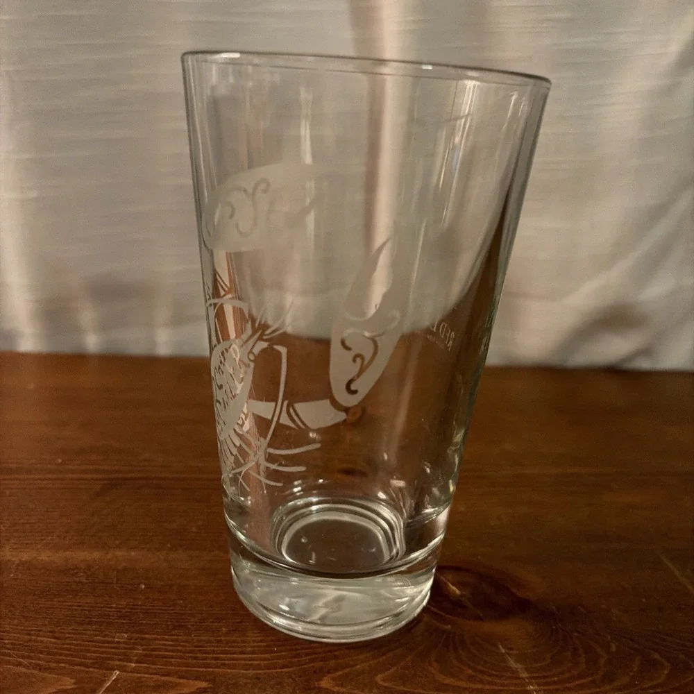 Red Lobster Glass Tumbler Frosted Lobster Logo 12 oz Advertising - Picture 4 of 6